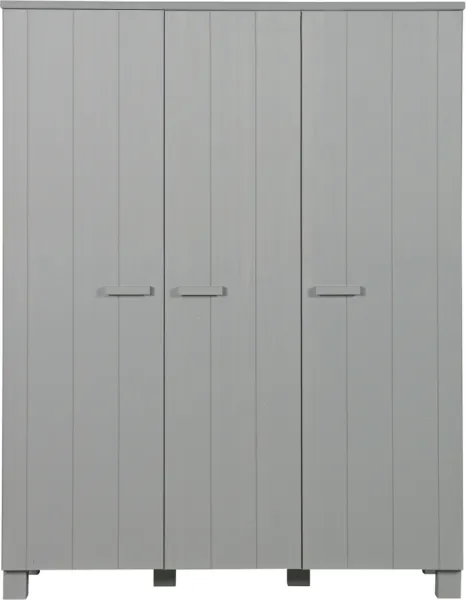 Dennis, garderob, grå, H202x55x158 cm, furu