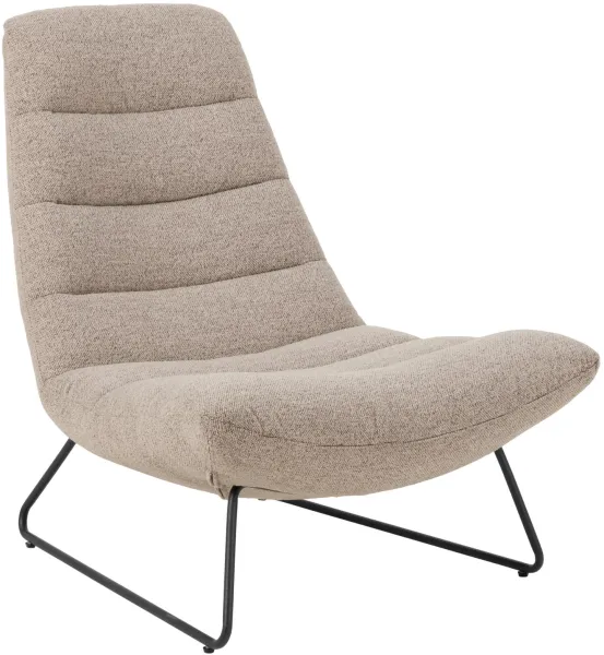 ACT NORDIC Milford loungestol - beige tyg och svart metall