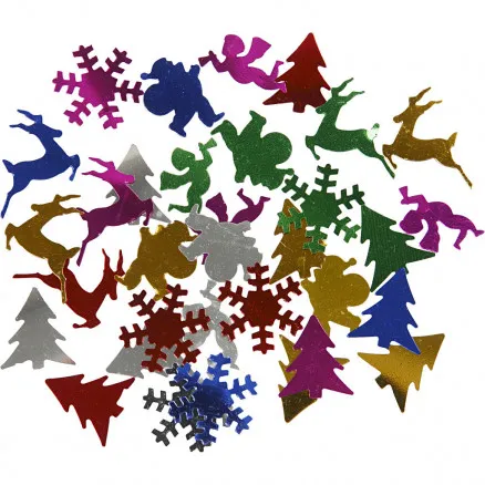 Paljetter, metallfärger, storlek 15 mm, 250 g/ 1 st.