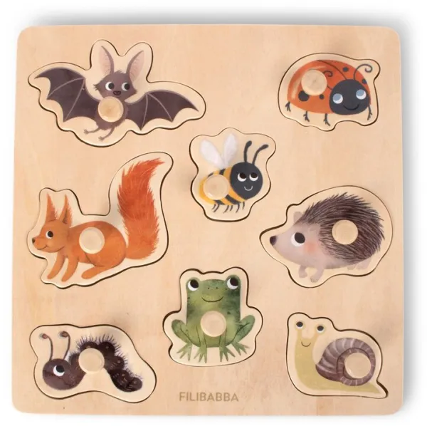 Silhouette-träpussel - Skogens djur