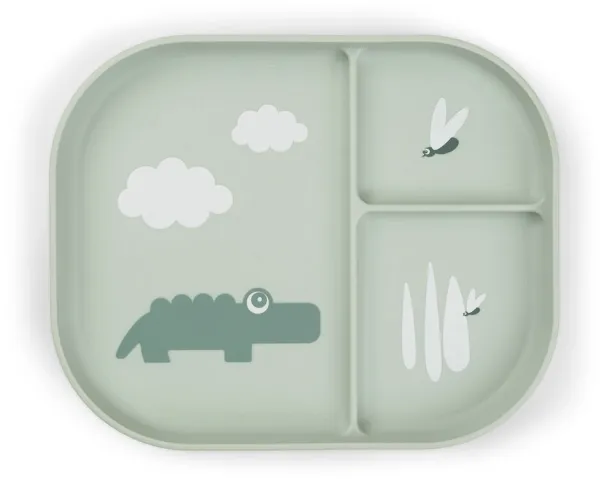 Foodie indelad tallrik Croco Grön