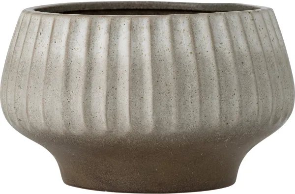 Assie, blomkruka, grå, stengods